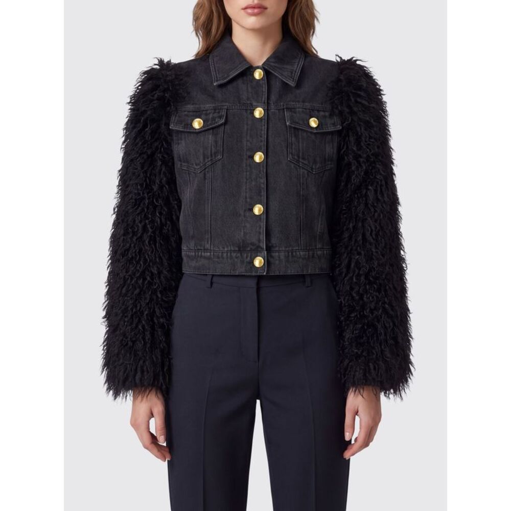 Twinset Women Twinset Cotton Denim Jacket With Faux Fur Details